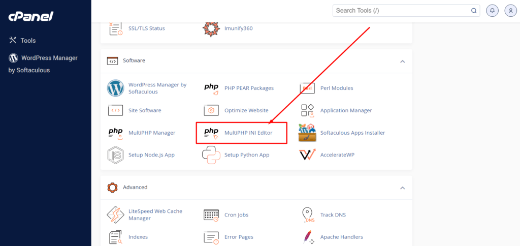 Method 2 Adjust PHP Settings via cPanel 2