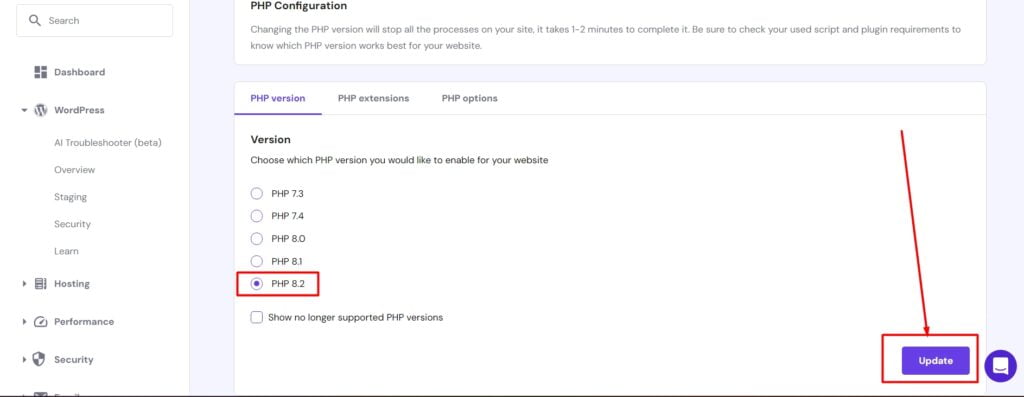 How to Update PHP Versions for WordPress on Hostinger hPanel